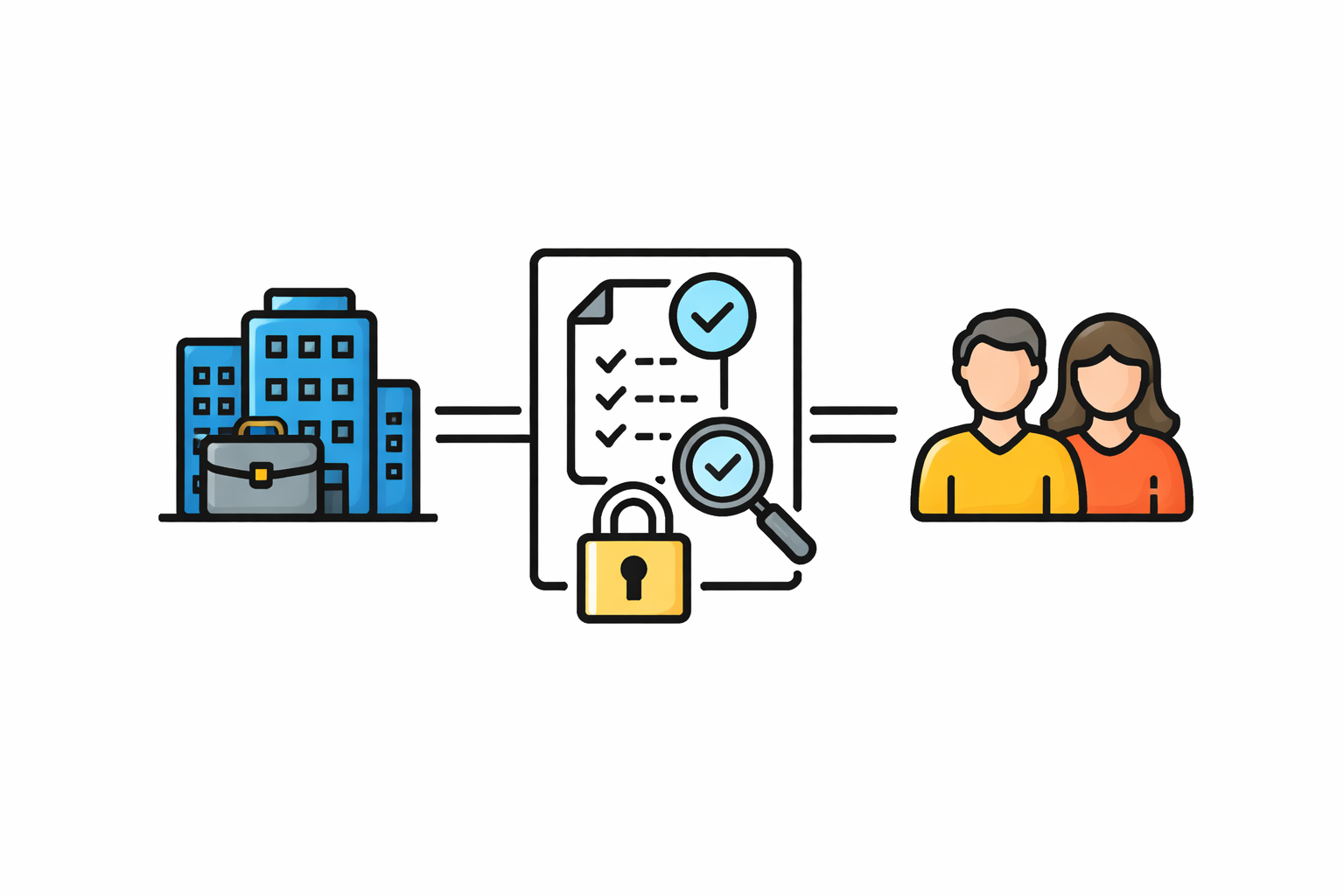 Illustration showing a law firm and client connected through a shared, tamper-evident electronic signature audit trail document