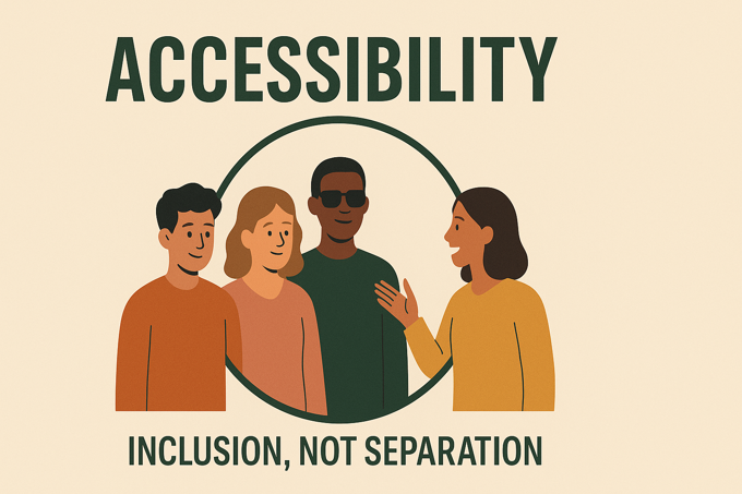 Image showing that accessibility is about inclusion not separation