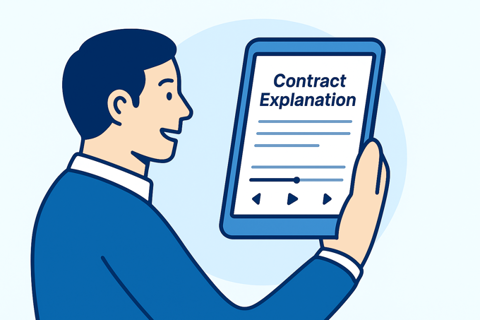 client watching video summary of contract terms — i agree informed consent platform
