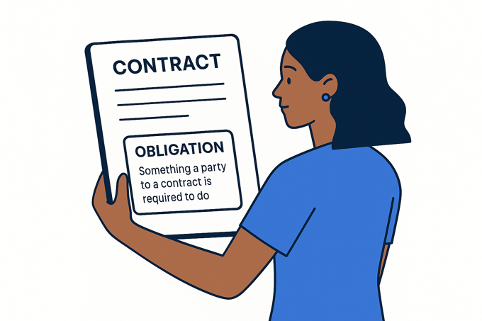 client reading plain English contract summary — accessible agreement design
